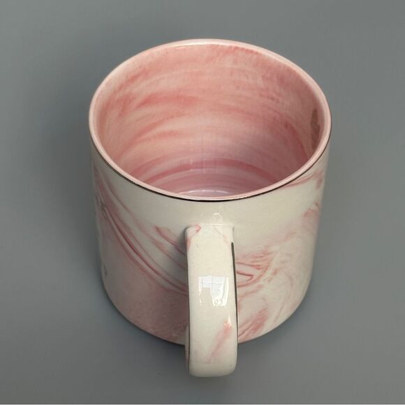 Hendson You're Awesome Keep That Shit Up Ceramic Mug Pink and Gold Marble - Picture 3 of 9